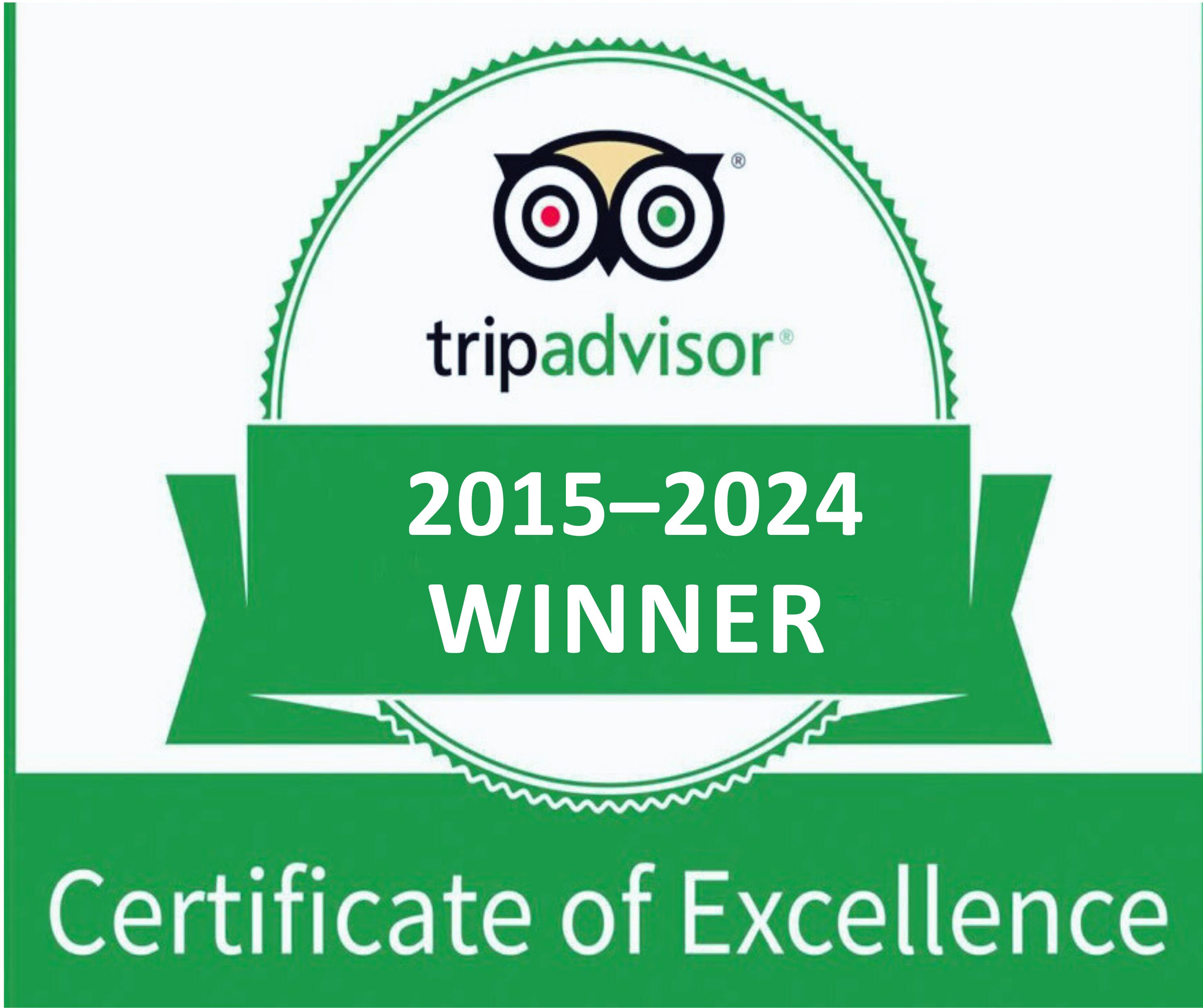 Trip Advisor Certificate of Excellence